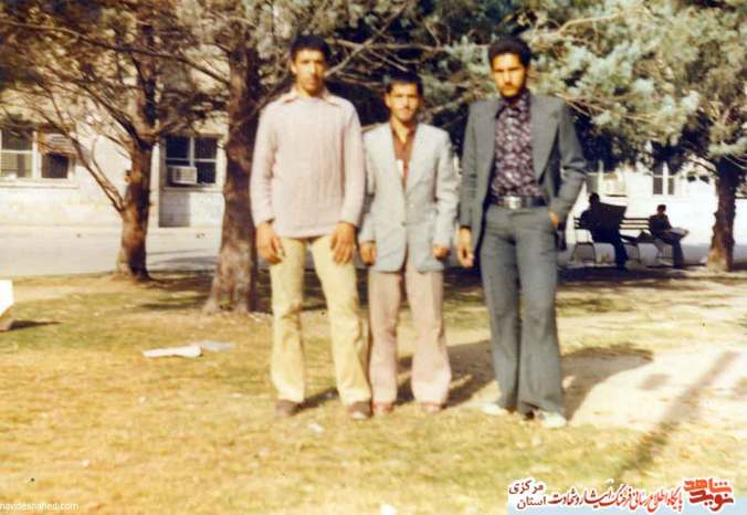 از چپ: تقی اسحاقی - محمد بهرامی - شهید مجتبی پژمان