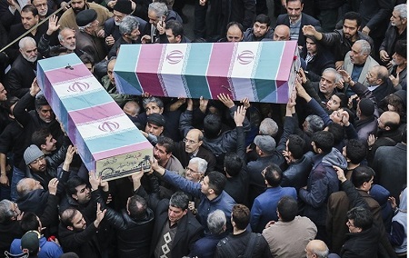پیکر مطهر دو شهید در مراسم عزاداری پیکر مطهر دو شهید در مراسم عزاداری