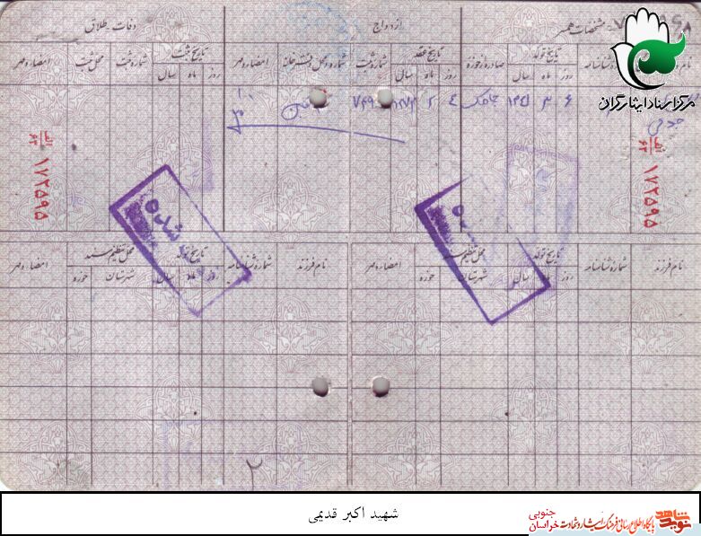 اسناد/شهید والامقام اکبر قدیمی