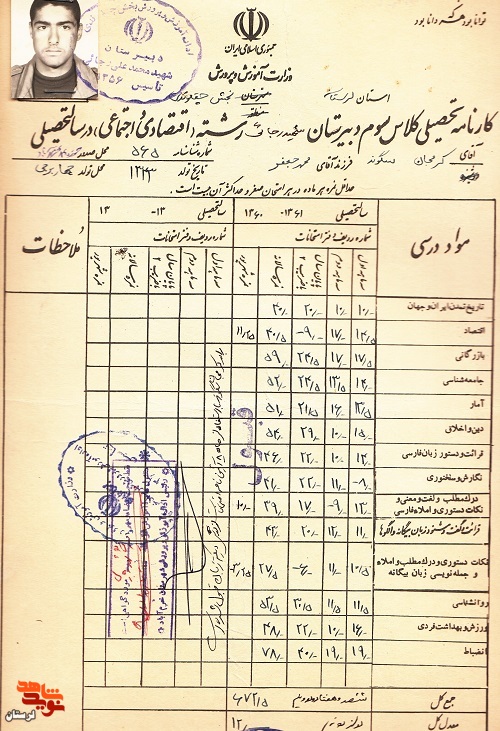 شهید «کرم جان سگوند» در آلبوم خاطره