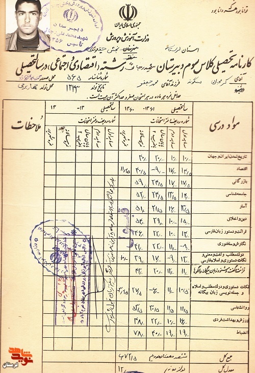 شهید «کرم‌جان سگوند» در آلبوم خاطره