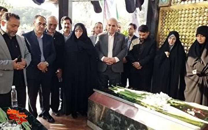 تجدید پیمان معاون تعاون و امور اجتماعی بنیاد شهید با آرمان‌های شهدا در آمل