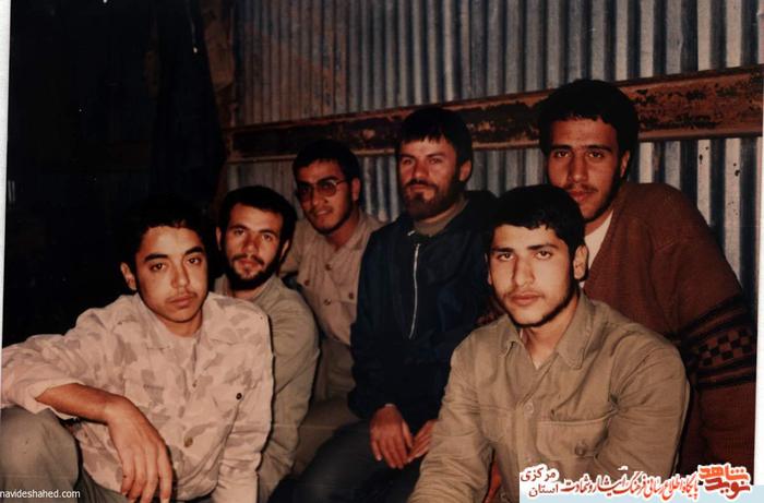 از چپ: محمدرضا هدایتی - شهید سید مجتبی موسوی - مهدی رضایی - مهرداد آورنگ - علی اکبر کریمی - محمود محمودی