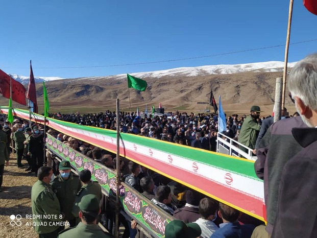 تشییع پیکر شهدای گمنام شهرستان خانمیرزا «تپه نور شهدای روستای ده سینی»