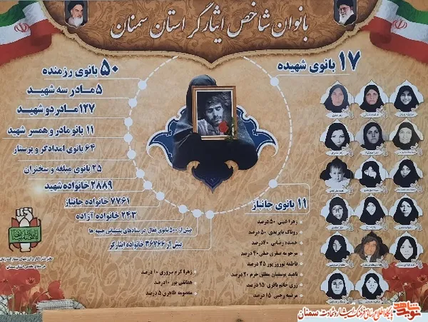 پوستر شهدای شاخص ایثارگر زن استان سمنان